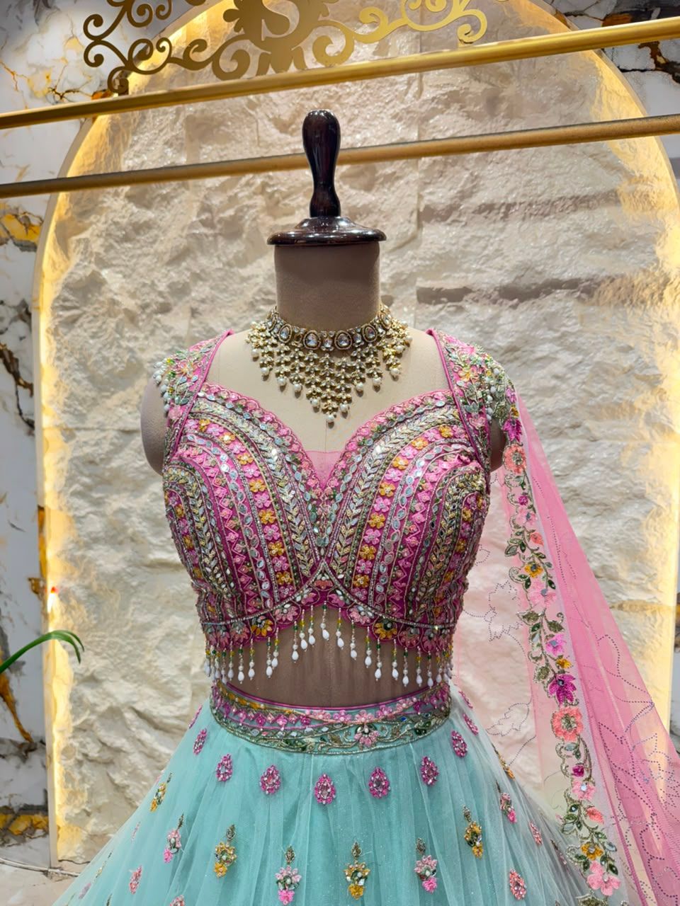 "BLUSH BLOSSOM LEHENGA"