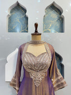 "REGAL MAUVE EMBROIDERED INDO-WESTERN"