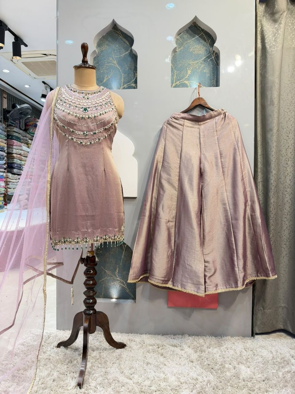 "BLUSH EMERALD COUTURE SHARARA"