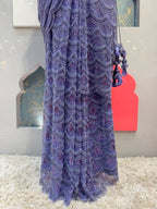 "AMETHYST CASCADE DRAPE SAREE"