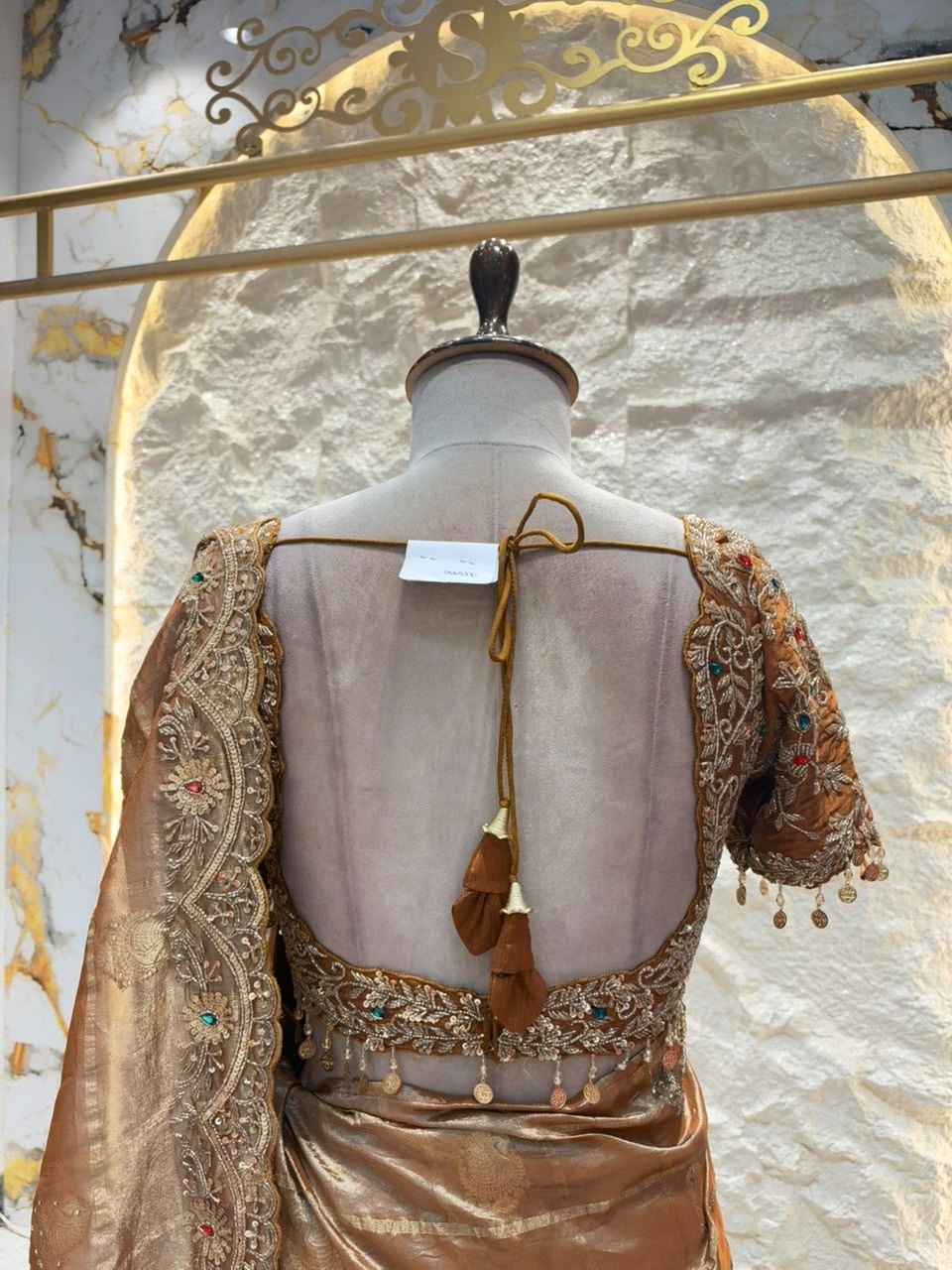 "ANTIQUE GOLD EMBROIDERED SAREE"
