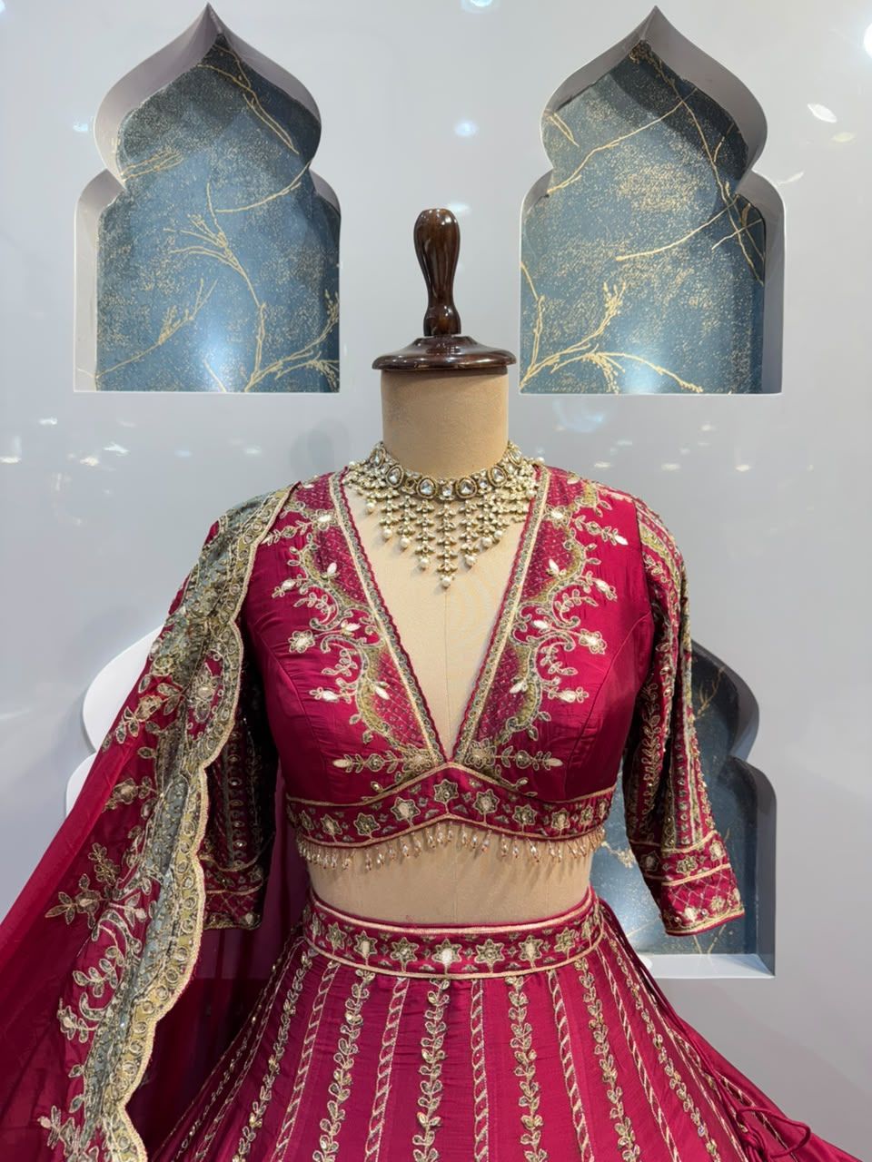 "ROYAL RUBY EMBROIDERED LEHENGA"