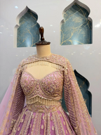 "ROYAL MAUVE EMBROIDERED LEHENGA"