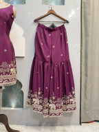 "ROYAL PLUM EMBROIDERED SHARARA"