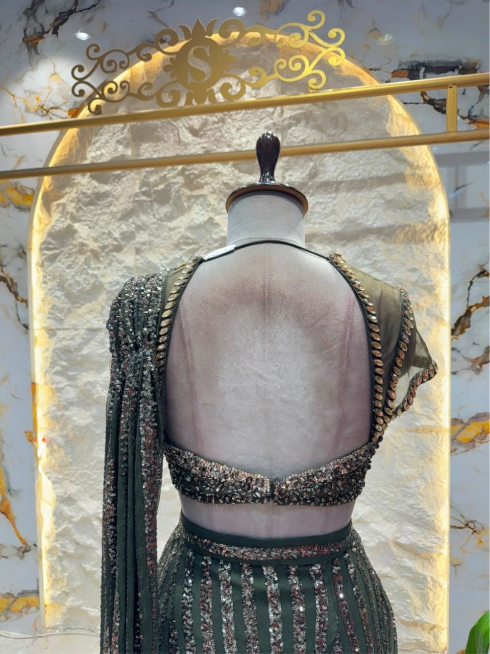 "MIDNIGHT GLAMOUR SEQUIN DRAPE SAREE"