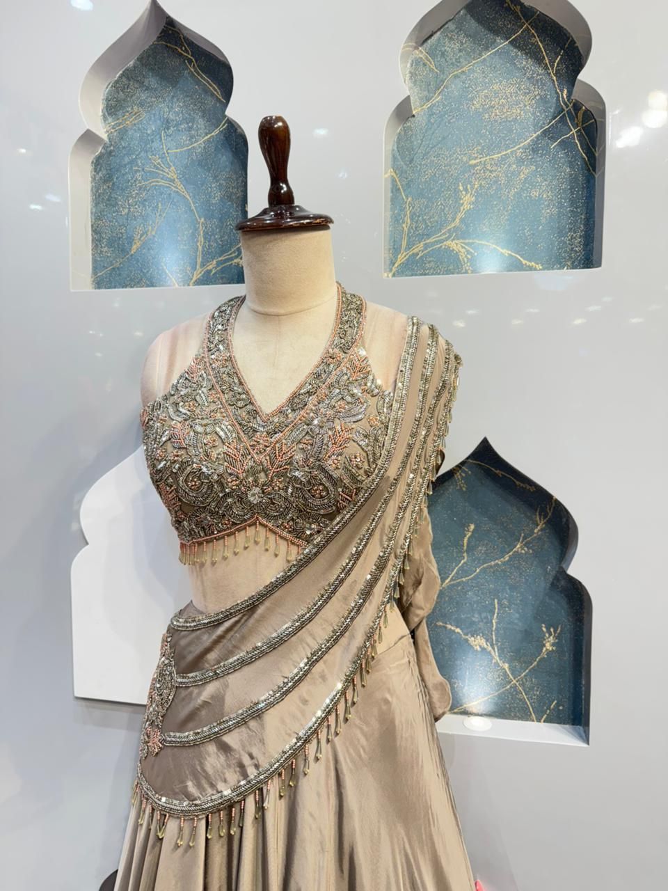 "MOONSTONE DRAPE SAREE"