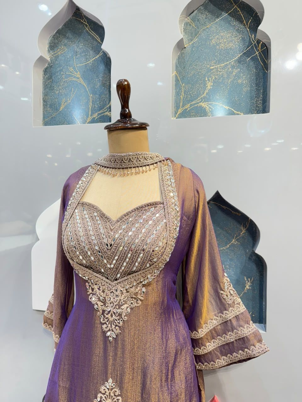 "REGAL MAUVE EMBROIDERED INDO-WESTERN"