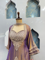 "REGAL MAUVE EMBROIDERED INDO-WESTERN"