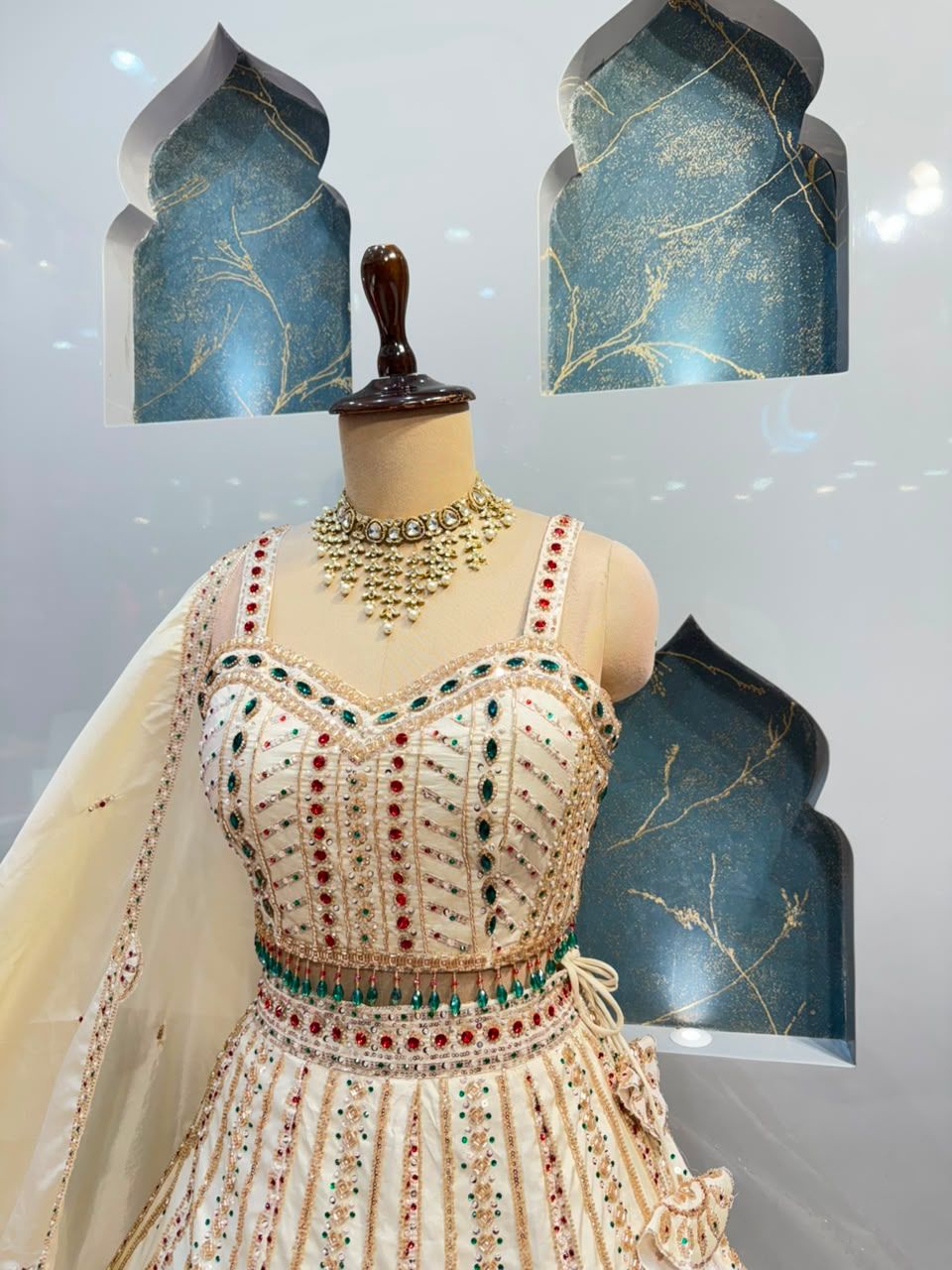 "IVORY ROYAL ZARI EMBROIDERED LEHENGA"