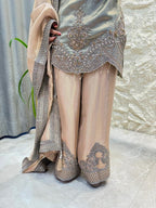 "SAGE CHAMPAGNE ROYAL EMBROIDERED SUIT"