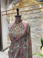 "BLUSH BLOOM DESIGNER SAREE"