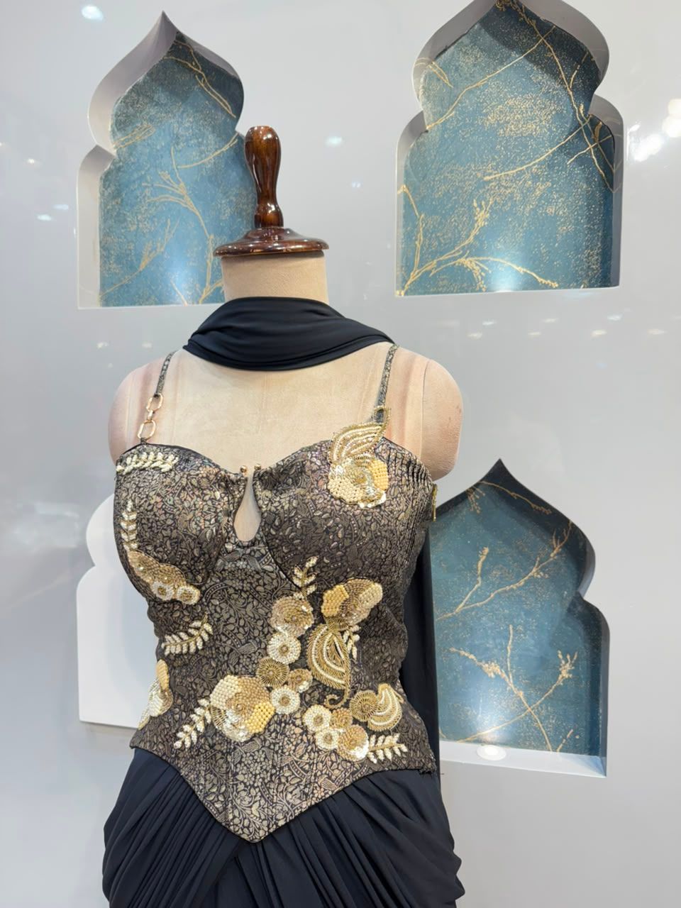 "MIDNIGHT GLOW DRAPE IND0WESTERN"