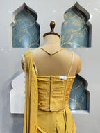 "CHAMPAGNE GOLD DRAPE SAREE"