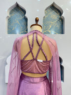 "MAUVE EMBELLISHED CAPE STYLE INDO-WESTERN"