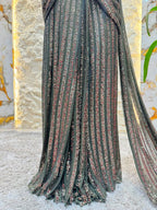 "MIDNIGHT GLAMOUR SEQUIN DRAPE SAREE"