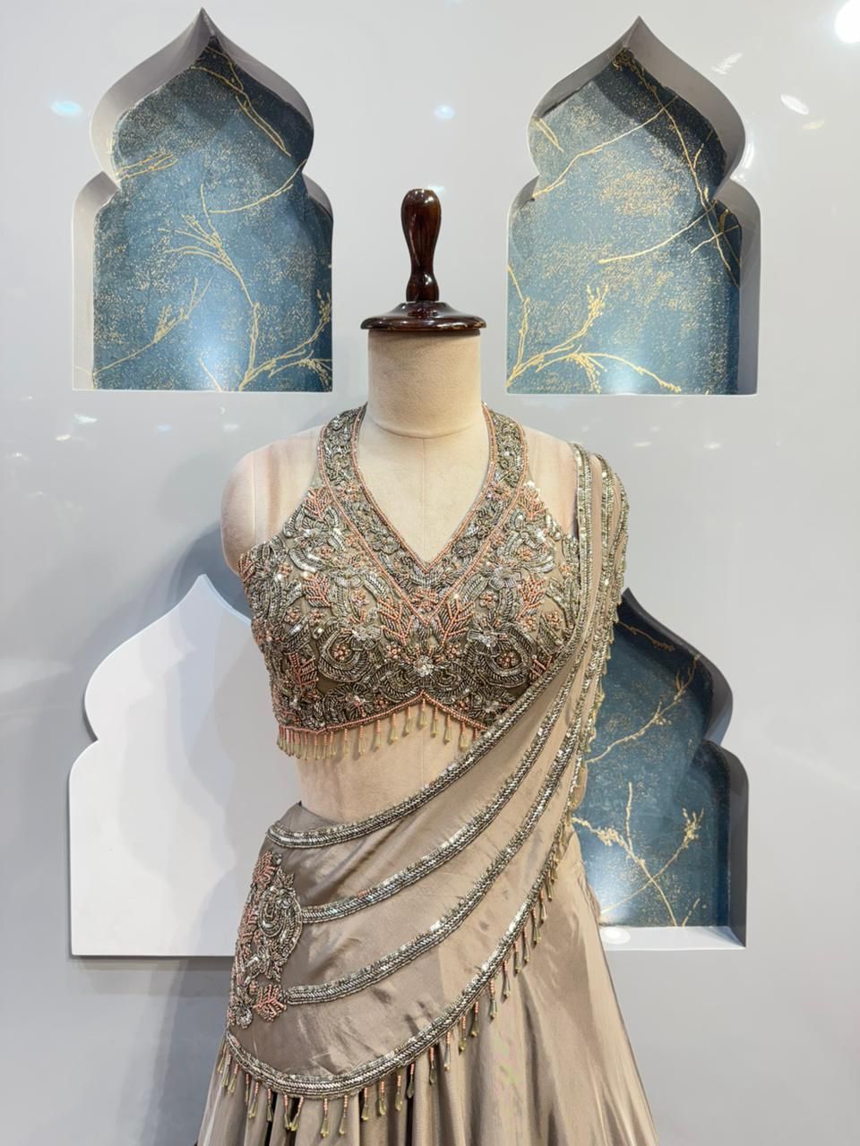 "MOONSTONE DRAPE SAREE"