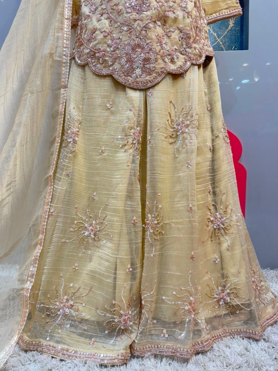 "LUXE GOLD FESTIVE SHARARA"