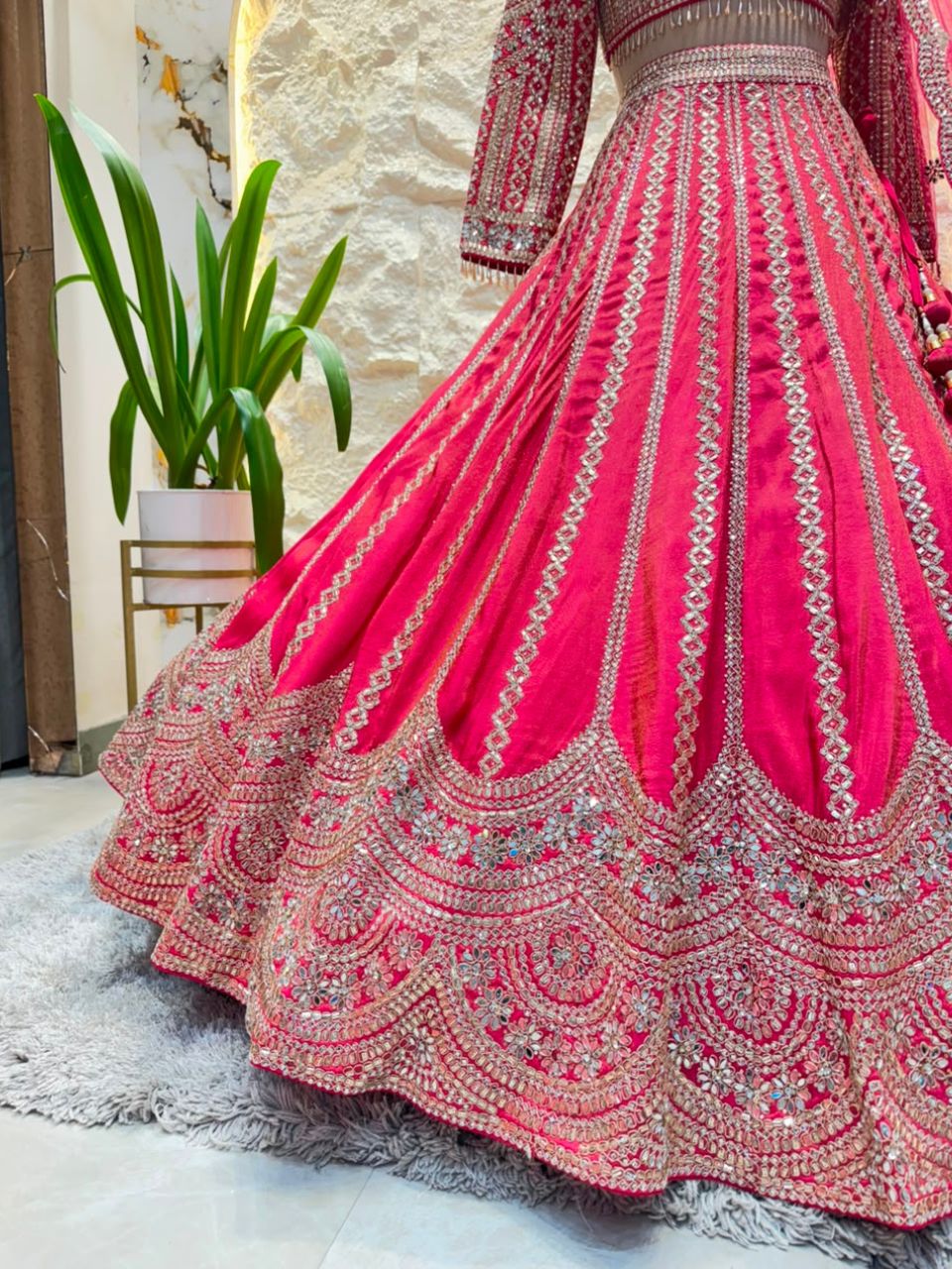 "FUCHSIA ROYALE EMBROIDERED LEHENGA"