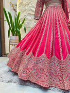 "FUCHSIA ROYALE EMBROIDERED LEHENGA"