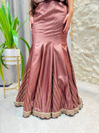 "ROSEWOOD EMBELLISHED PEPLUM MERMAID"