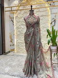 "BLUSH BLOOM DESIGNER SAREE"