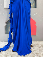 "ROYAL SAPPHIRE DRAPED INDO-WESTERN"