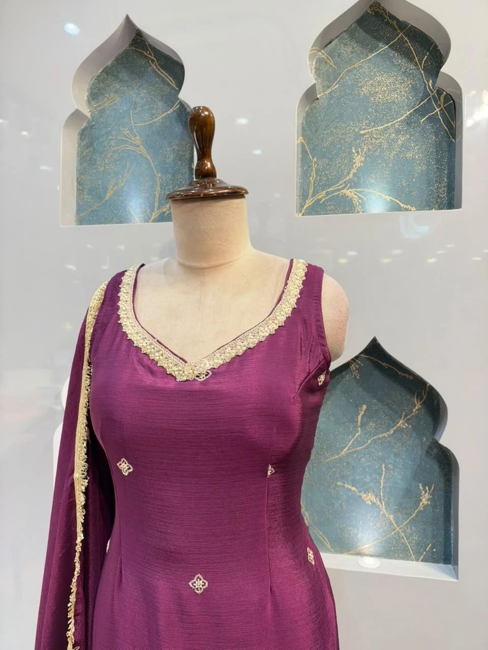 "ROYAL PLUM EMBROIDERED SHARARA"