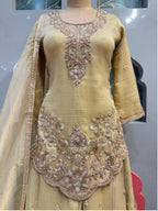 "LUXE GOLD FESTIVE SHARARA"