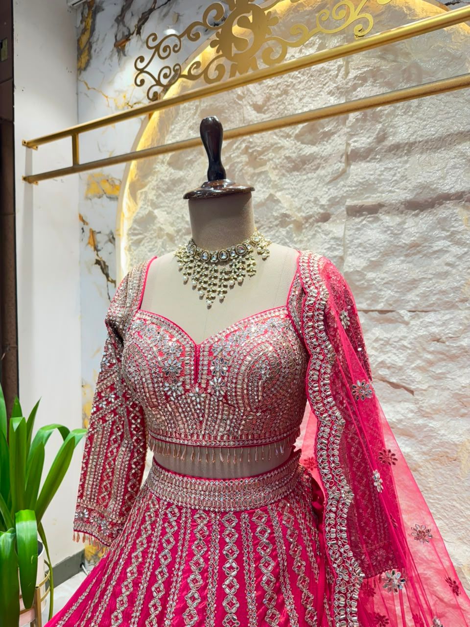 "FUCHSIA ROYALE EMBROIDERED LEHENGA"
