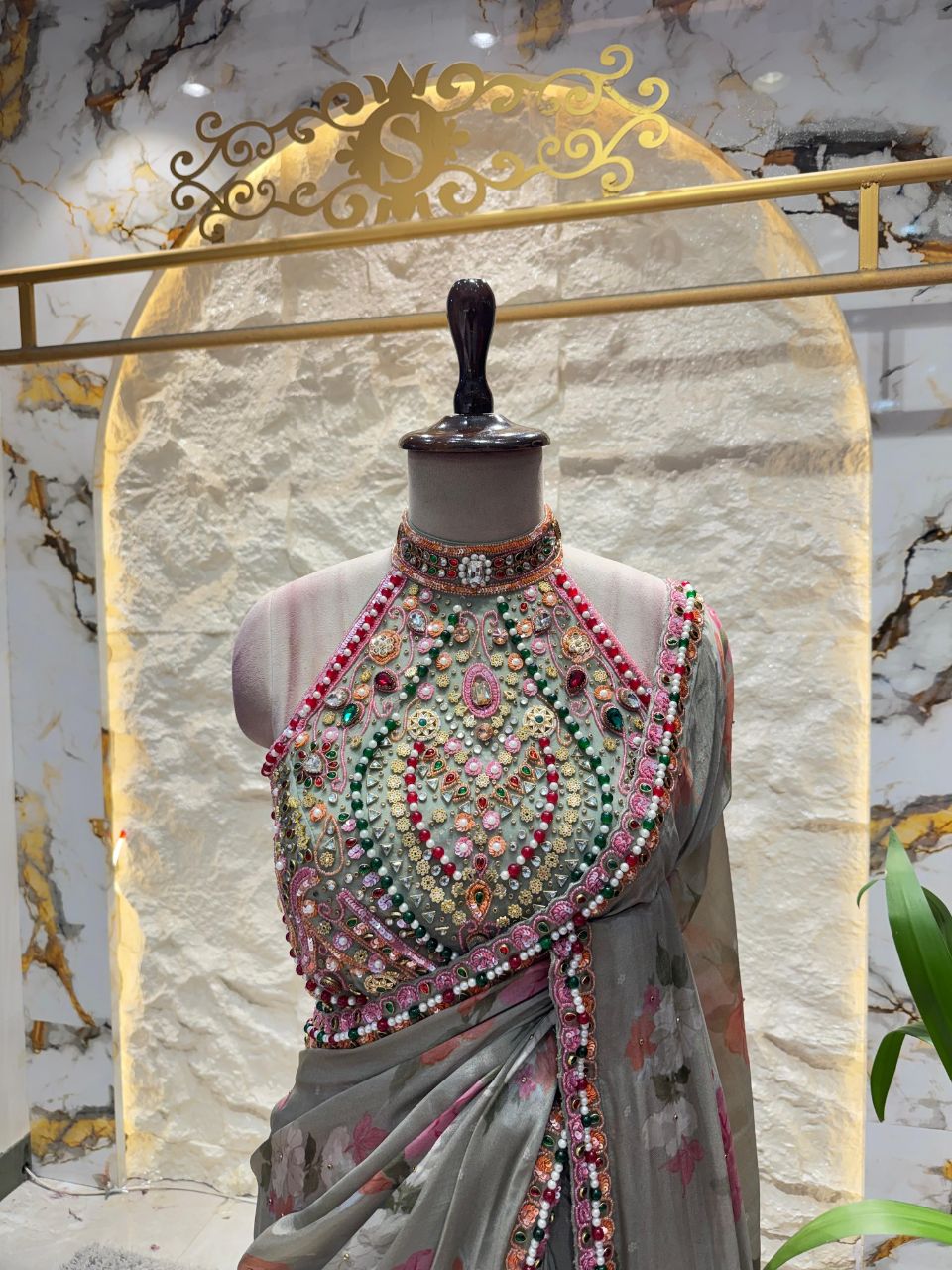 "BLUSH BLOOM DESIGNER SAREE"