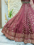 "ROYAL BURGUNDY FLORAL LEHENGA"