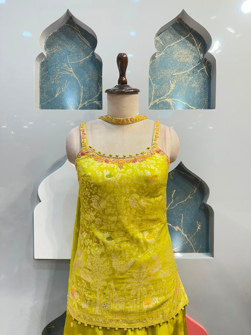 "SUNSHINE BLOOM EMBROIDERRED SHARARA"
