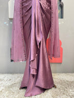 "MAUVE EMBELLISHED CAPE STYLE INDO-WESTERN"