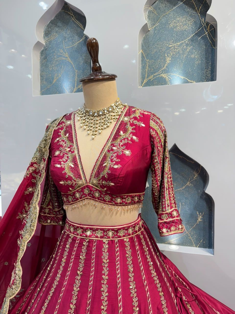 "ROYAL RUBY EMBROIDERED LEHENGA"