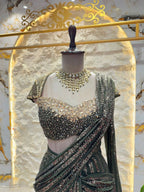 "MIDNIGHT GLAMOUR SEQUIN DRAPE SAREE"
