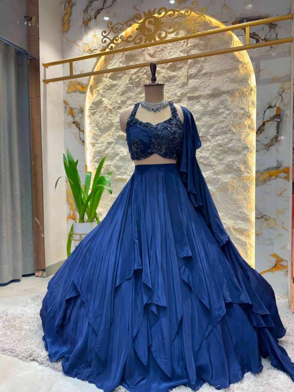 "MIDNIGHT MAJESTY LEHENGA"