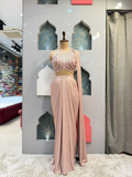 "BLUSH PINK SEQUIN DRAPED INDO-WESTERN"