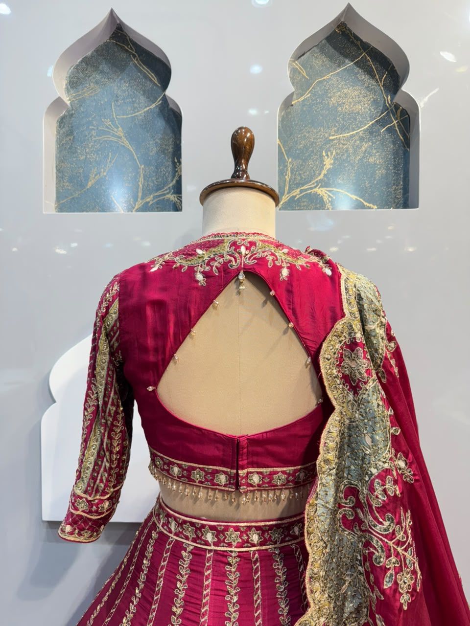 "ROYAL RUBY EMBROIDERED LEHENGA"