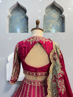 "ROYAL RUBY EMBROIDERED LEHENGA"