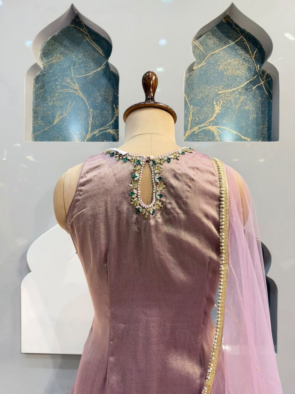 "BLUSH EMERALD COUTURE SHARARA"