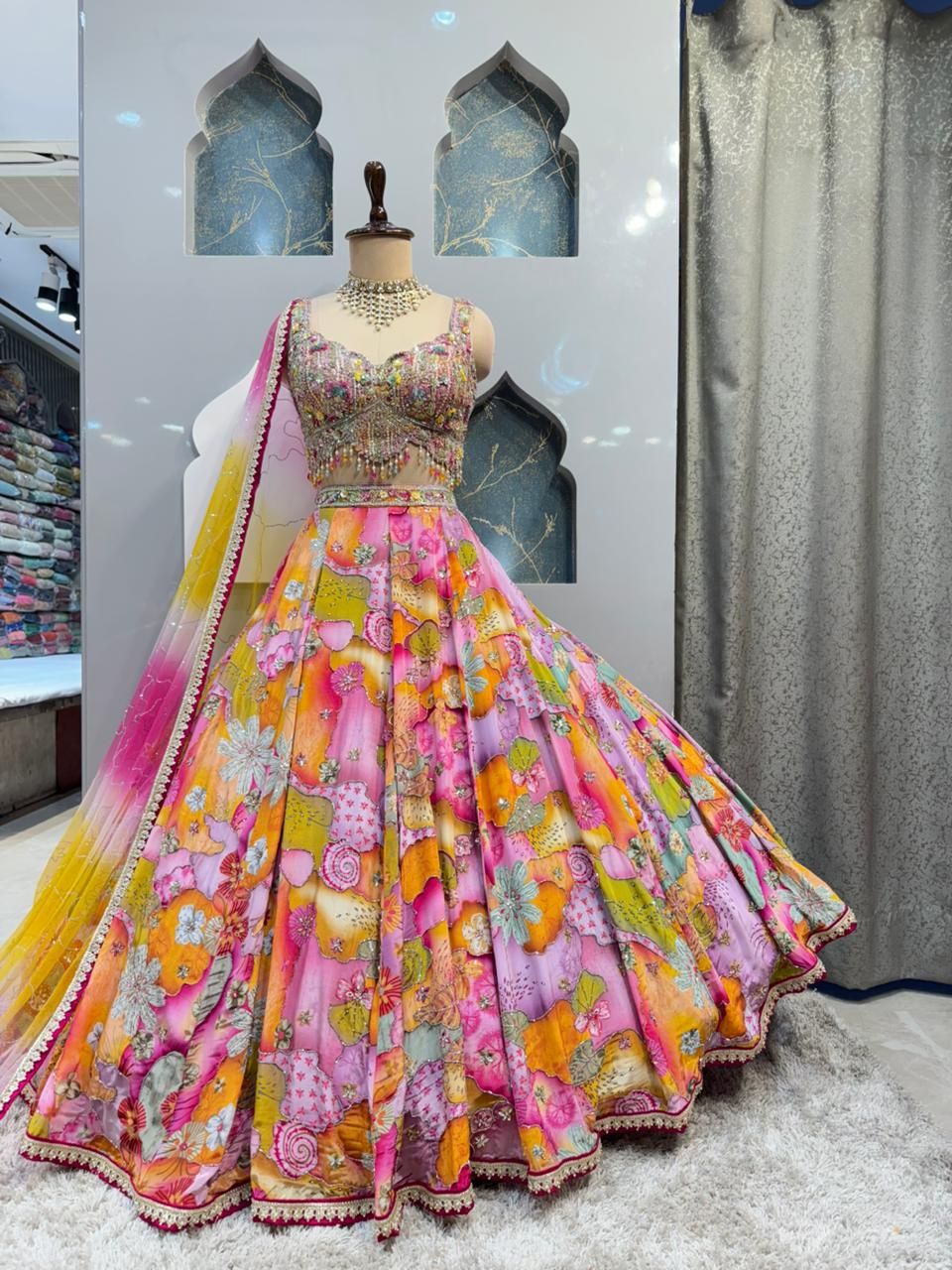 "BLOOMING GARDEN PRINTED LEHENGA"