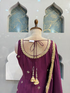 "ROYAL PLUM EMBROIDERED SHARARA"