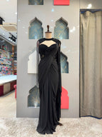 "MIDNIGHT NOIR EMBELLISHED DRAPE SAREE"
