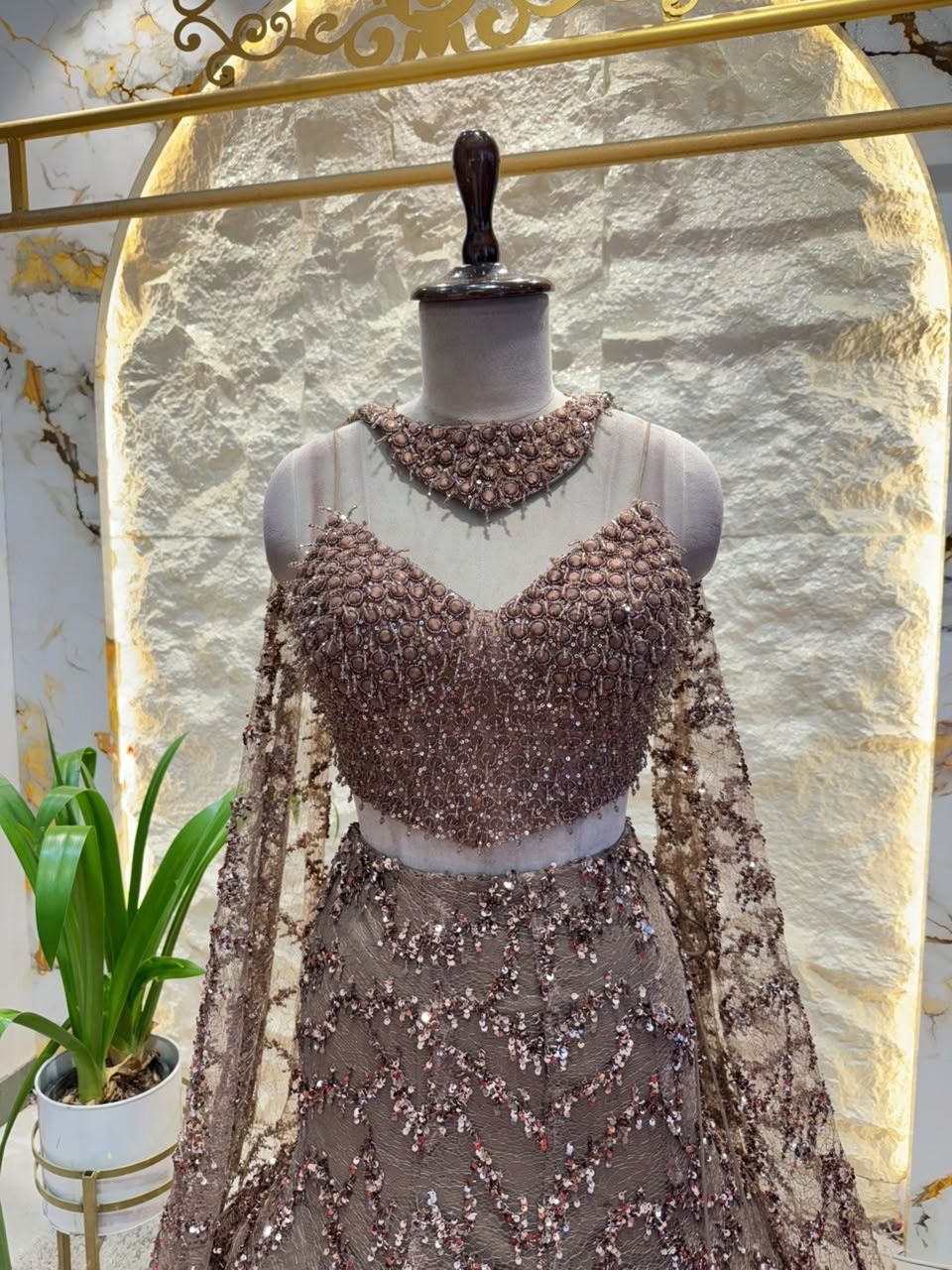 "MOCHA BROWN SEQUIN EMBELLISHED MERMAID"