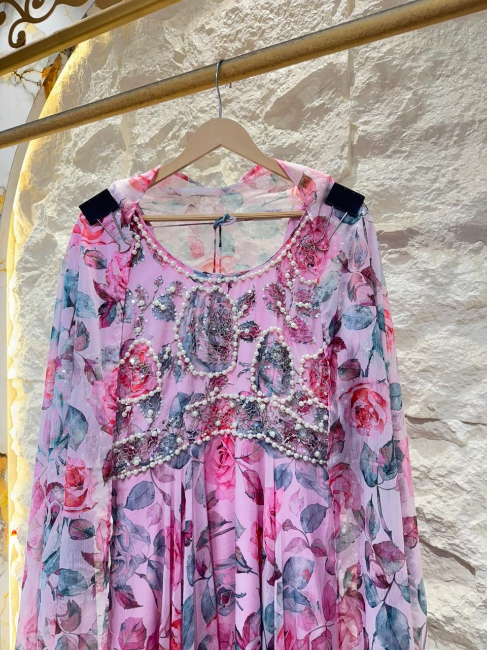 "BLUSH BLOOM FLORAL ANARKALI"
