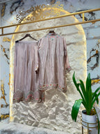 "BLUSH ROSE EMBROIDERED SUIT"