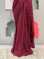 "WINE NOIR DRAPE SAREE"