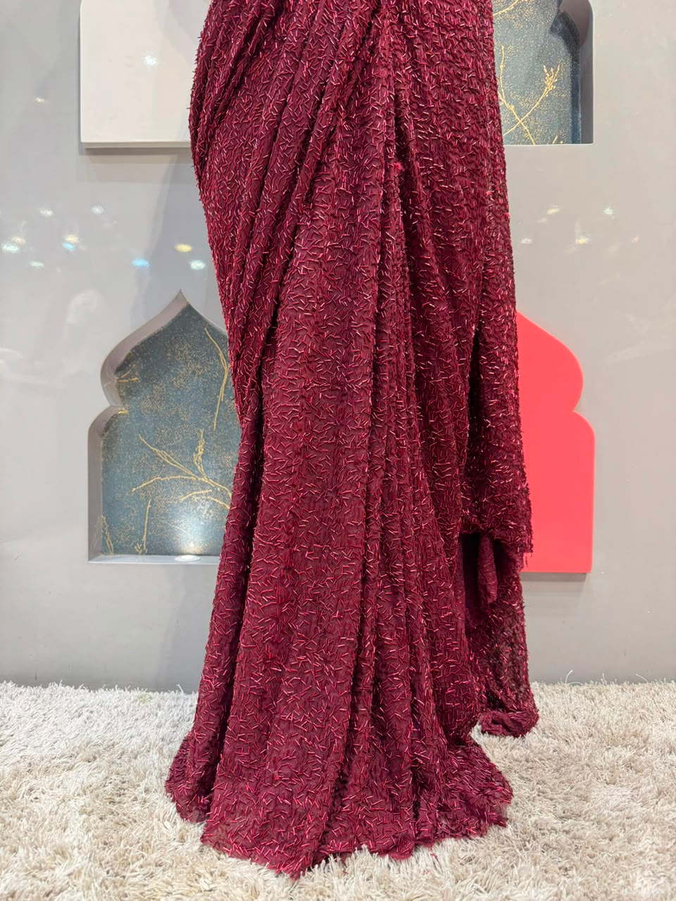 "WINE NOIR DRAPE SAREE"
