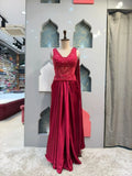 "ELEGANT WINE RED INDO WESTERN"