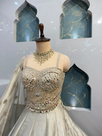 "ELEGANT IVORY GOLD EMBROIDERED LEHENGA"